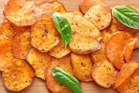 sweet potato chips for a healthy snack