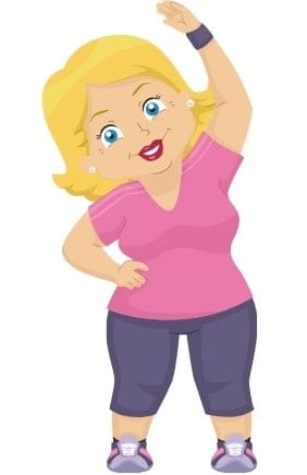 Cartoon woman exercising to lose weight over 50