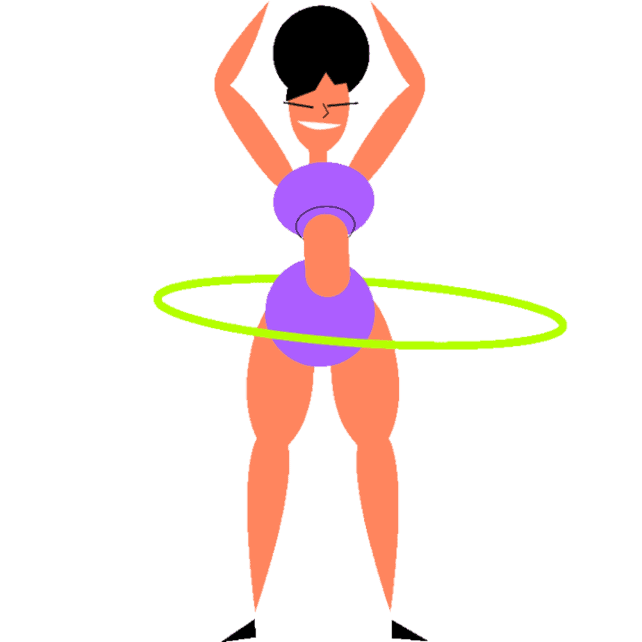 woman making health behaviors fun by hoola-hooping.