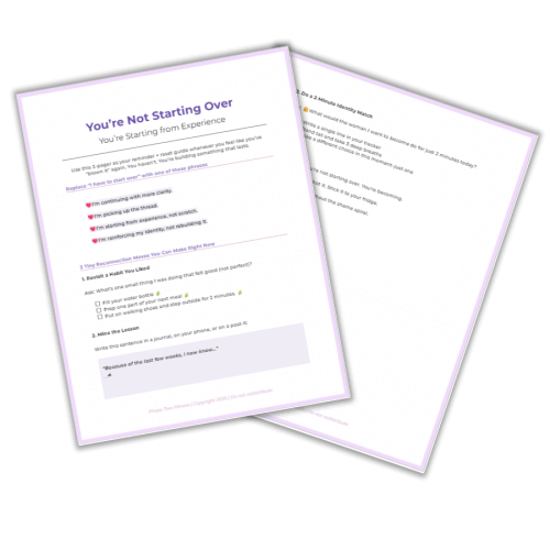 not starting over mockup